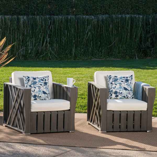 Gracie Oaks Yarger Patio Chair with Cushion & Reviews Wayfair